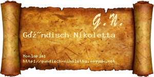 Gündisch Nikoletta névjegykártya